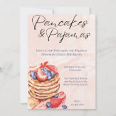 Waterverf Pannenkoeken en Pyjama Feest Kaart (Voorkant)