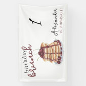 Waterverf Pannenkoeken Verjaardagsfeest Spandoek (Verticaal)