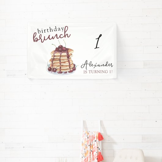 Waterverf Pannenkoeken Verjaardagsfeest Spandoek (Insitu)