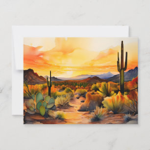 Waterverf Panorama van de Sonora Woestijn Briefkaart