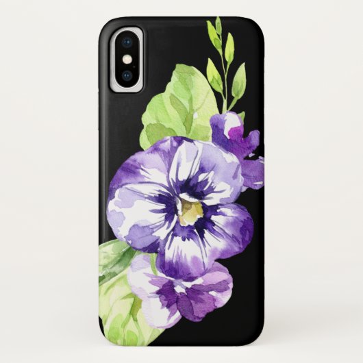 Waterverf Pansies Cel Telefoontas Case-Mate iPhone Case (Achterkant)