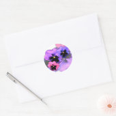 Waterverf Pansies Ronde Sticker (Envelop)