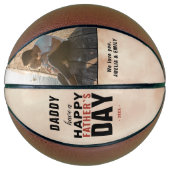 Waterverf Papa Happy Vader's Dag Foto Basketbal (Voorkant)