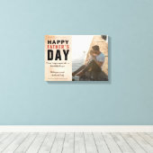 Waterverf Papa Happy Vader's Dag Foto Canvas Afdruk (Insitu (Houten vloer))