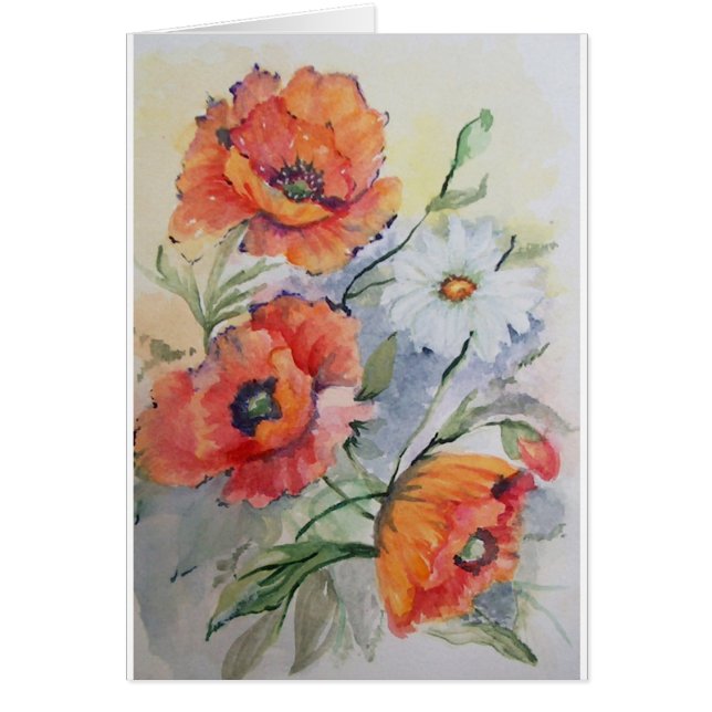 Waterverf papaver (Voorkant)