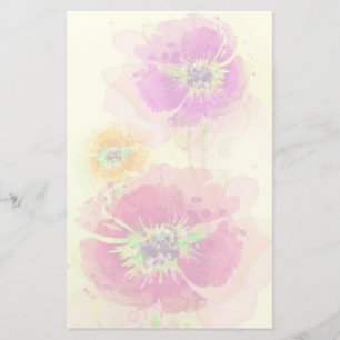 Waterverf papaver 2 briefpapier