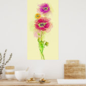 Waterverf papaver 2 poster (Keuken)