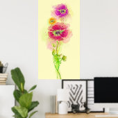 Waterverf papaver 2 poster (Thuiskantoor)
