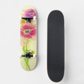 Waterverf papaver 2 skateboard (Voorkant)