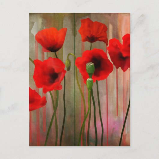 Waterverf papaver briefkaart (Voorkant)