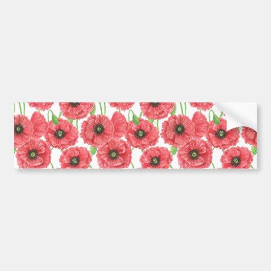 Waterverf papaver bumpersticker (Voorkant)