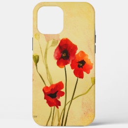 Waterverf papaver iPhone 12 pro max hoesje