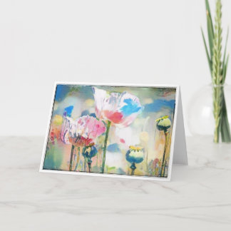 Waterverf papaver kaart