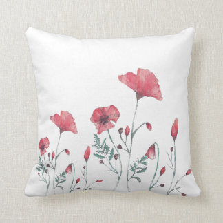Waterverf papaver kussen