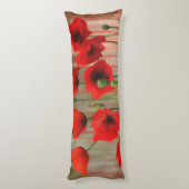 Waterverf papaver lichaamskussen (Achterkant (Verticaal))