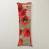 Waterverf papaver lichaamskussen (Voorkant Verticaal)