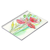 Waterverf papaver notitieboek (Linkerzijde)