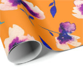 Waterverf papaver pony's bloemen en bloemen cadeaupapier (Rol Hoek)