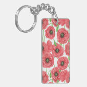Waterverf papaver sleutelhanger (Voorkant Links)