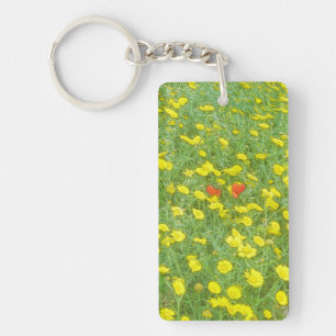 Waterverf papaver sleutelhanger