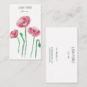 Waterverf papaver visitekaartje (Voorkant / Achterkant)