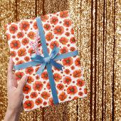 Waterverf papaverpatroon cadeaupapier