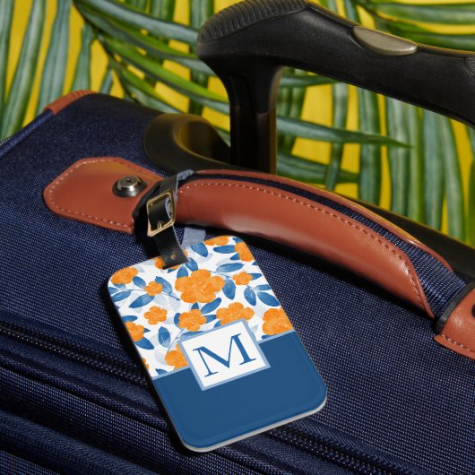 Waterverf papavers en bladeren Patroon Bagagelabel (Voorkant Insitu 1)