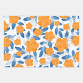 Waterverf papavers en bladeren Patroon Inpakpapier Vel (Voorkant)