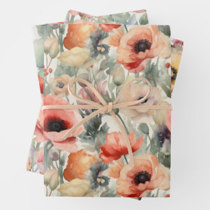WATERVERF PAPAVERS INPAKPAPIER VEL