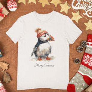 Waterverf Papegaaiduiker Kerst Kust Kleding T-shirt
