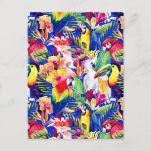 Waterverf papegaaien 2 briefkaart