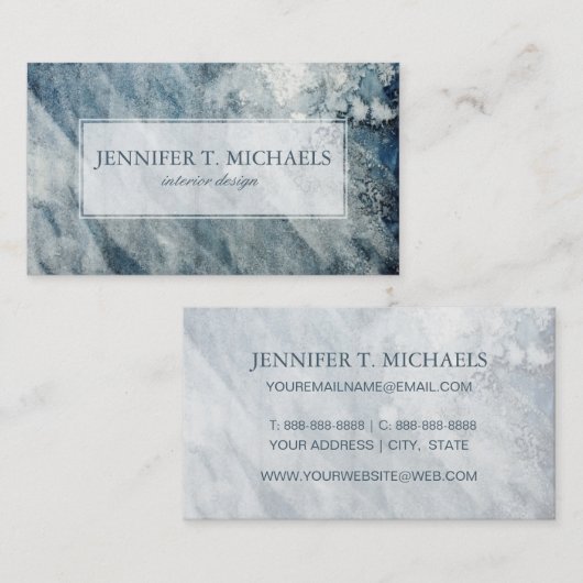 Waterverf papier. visitekaartje (Voorkant / Achterkant)