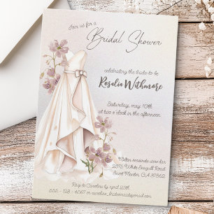waterverf parel witte jurk bloemen vrijgezellenfee kaart