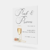 Waterverf Parels en Prosecco Vrijgezellenfeest Acryl Bord (Hoek)