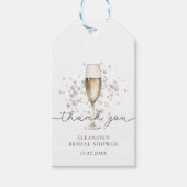 Waterverf Parels & Prosecco Vrijgezellenfeest Cadeaulabel (Voorkant)