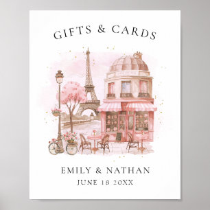 Waterverf Paris Cafe Baby shower Cadeaus & Kaarten Poster