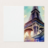 Waterverf Paris Effel Tower Visitekaartjes (Buitenkant ongevouwen)