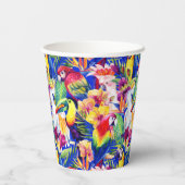 Waterverf parrots papieren bekers (Achterkant)