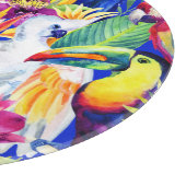 Waterverf parrots snijplank (Hoek)