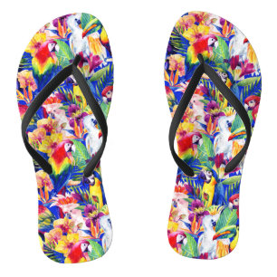 Waterverf parrots teenslippers