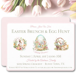 Waterverf Pasen Brunch Egg Hunt Kaart