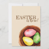 Waterverf Pasen Brunch en Egg Hunt Uitnodiging. Kaart (Achterkant)