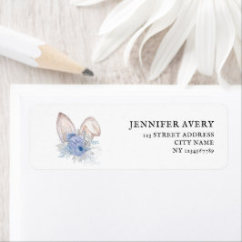 Waterverf Pasen Bunny Ears Etiket