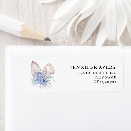 Waterverf Pasen Bunny Ears Etiket (Insitu)