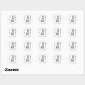Waterverf Pasen Bunny Ronde Sticker (Vel)