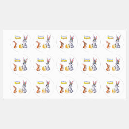 Waterverf Pasen Kaart voor de lente Feestdagen Labels