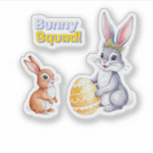 Waterverf Pasen Kaart voor de lente Feestdagen Sticker (Voorkant)