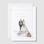 Waterverf Passen getrouwd bruiloft Vellum Uitnodigingen (Offset)