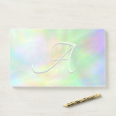 Waterverf pastel abstract gradiënt monogram post-it® notes (Op bureau)