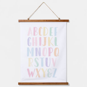 Waterverf Pastel Alphabet Girls Room Hangend Wandkleed